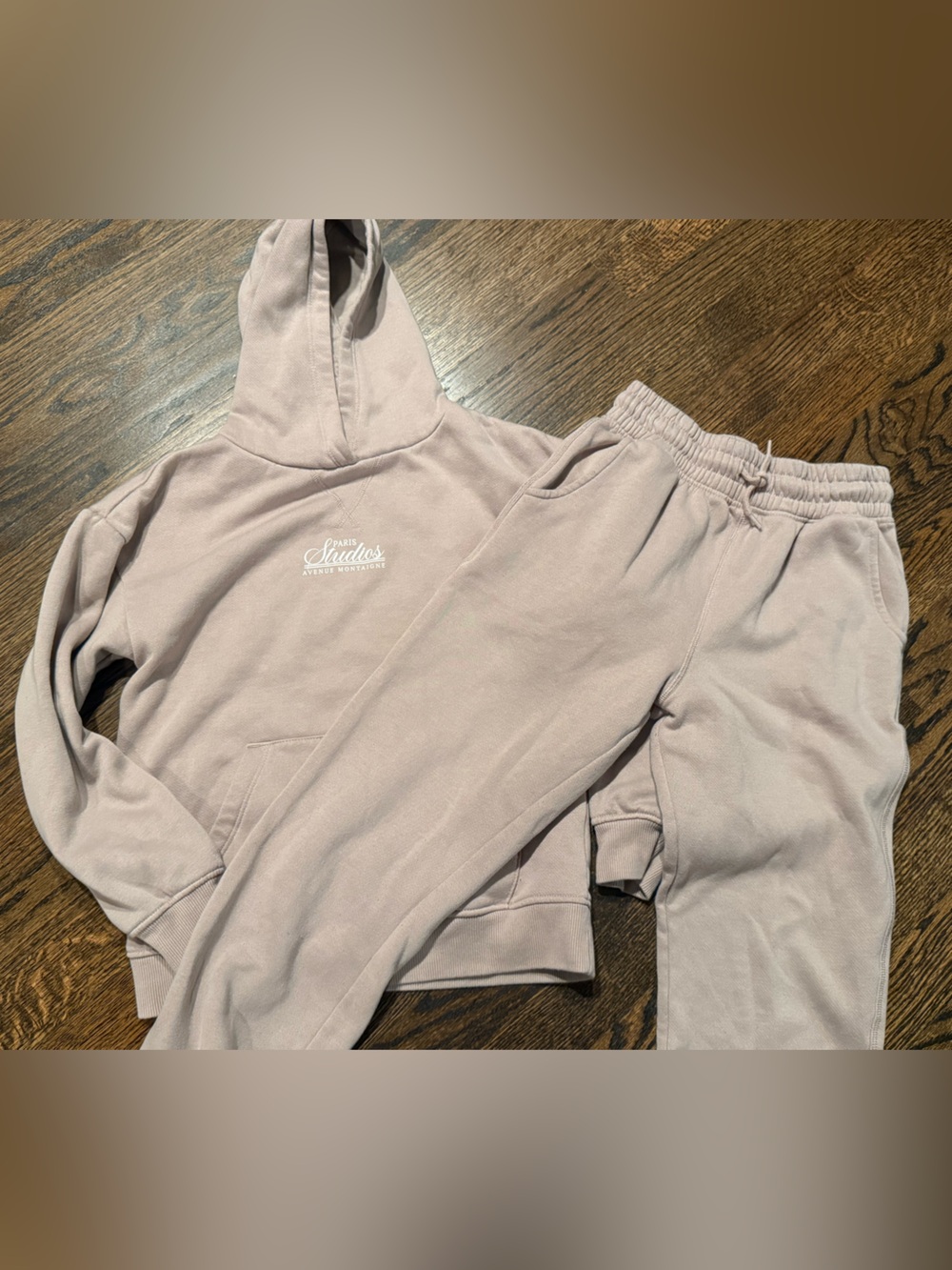 Kids Hooded Sweatshirt and Jogger Set - beige